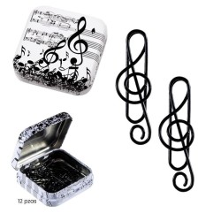 Caja de clips clave de sol negra