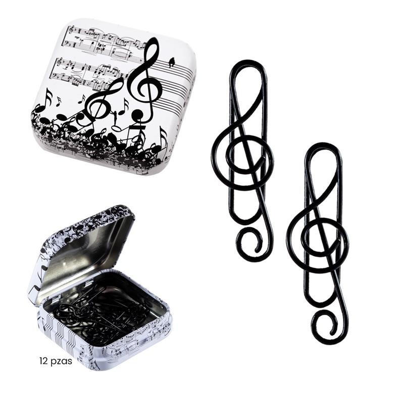 Caja de clips clave de sol negra