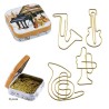 Caixa de clips instruments variats daurats