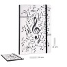 Libreta cuadricula motivos musicales