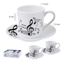 Juego 2 tazas de café con platito