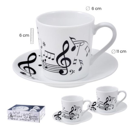 Juego 2 tazas de café con platito
