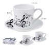 Juego 2 tazas de café con platito