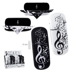 Funda rígida gafas música con trapo limpiador