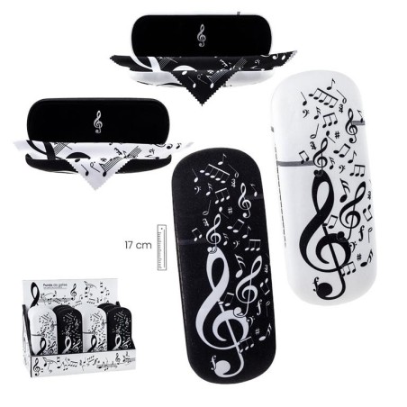 Funda rígida gafas música con trapo limpiador