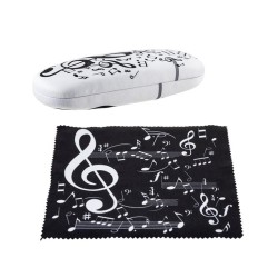 Funda rígida gafas música con trapo limpiador