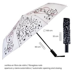 Paraguas plegable blanco con funda negra