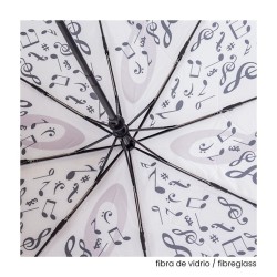 Paraguas plegable blanco con funda negra