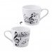 Conjunt 2 tasses de cafè motius musicals