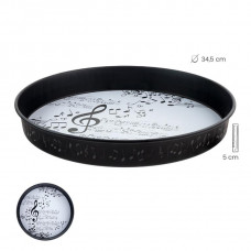 Round  metal tray Musica