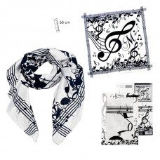 Scarf with B/W musical decoration (small)