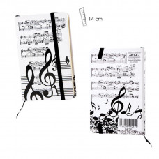 Notebook with musical motif