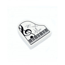 Eraser piano shape "All I need is Music" white